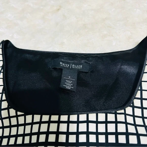 WHBM Graphic Black White Peplum Tank Skirt Suit Set size 0 - Picture 9 of 10